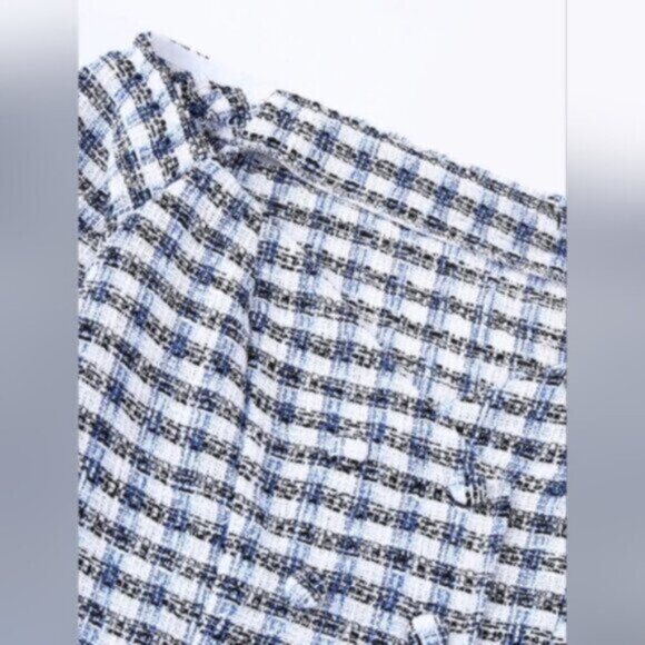 ZARA Cropped Tweed Top NWT Sz Large - Picture 9 of 10